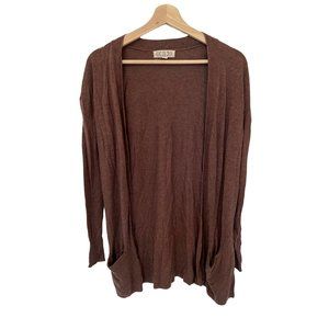 Rose Cardigan Mauve Size Large Pink Sweater Open Long Sleeve Women's Knit Front